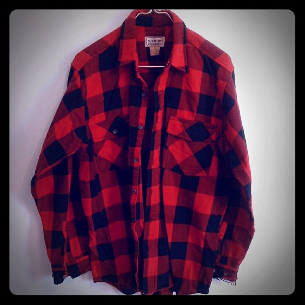 Vintage long-sleeve flannel workwear